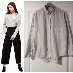 Aritzia Community | Veritas With Linen Button Down Shirt In Heather Ashen